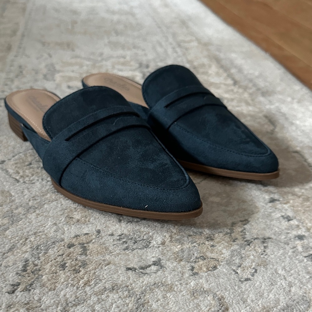 Charles David Dark Blue Suede Loafers